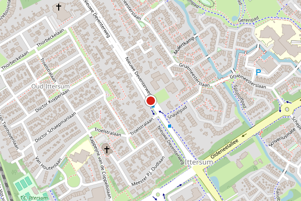 Brandweer-melding op Nieuwe Deventerweg, Zwolle op 28 juni, kaart-overzicht