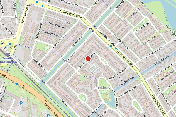 Brandweer-melding op Tiendschuurstraat, Zwolle op 28 juni, kaart-overzicht