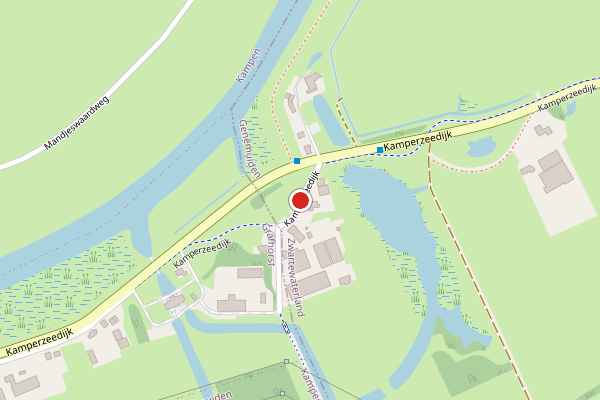 Brandweer-melding op Kamperzeedijk, Genemuiden op 30 juni, kaart-overzicht