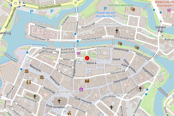 Brandweer-melding op Broerenkerkplein, Zwolle op 1 juli, kaart-overzicht
