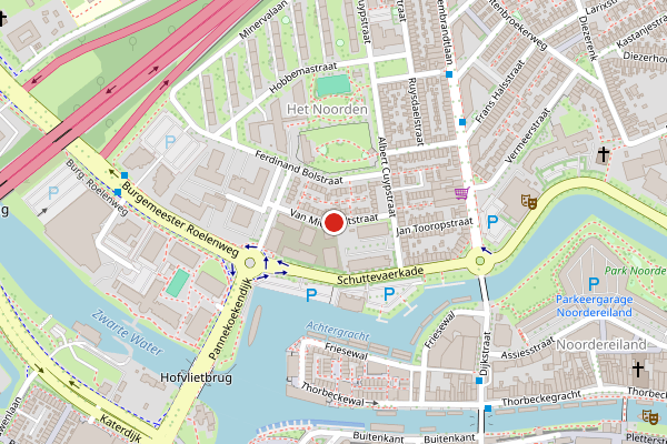 Brandweer-melding op Van Miereveltstraat, Zwolle op 1 juli, kaart-overzicht