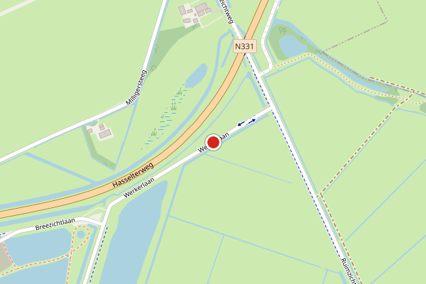 Brandweer-melding op Werkerlaan, Zwolle op 2 juli, kaart-overzicht