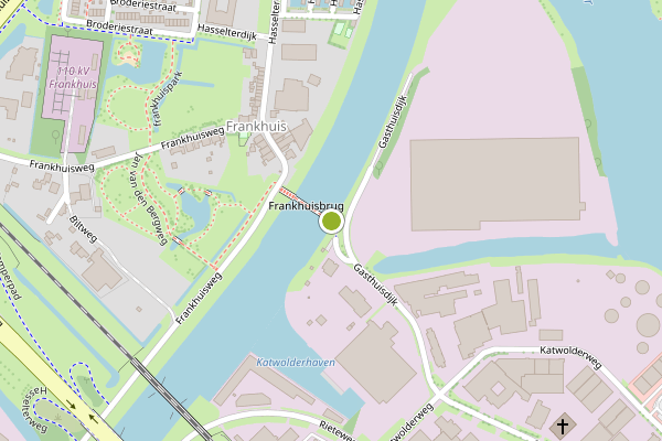 Ambulance-melding op Frankhuisbrug, Zwolle op 1 juli, kaart-overzicht