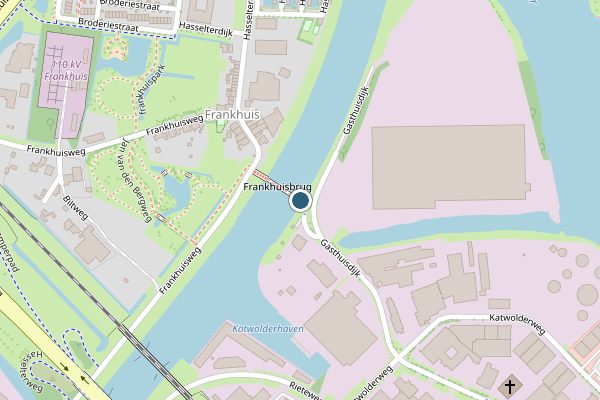 Politie-melding op Frankhuisbrug, Zwolle op 1 juli, kaart-overzicht