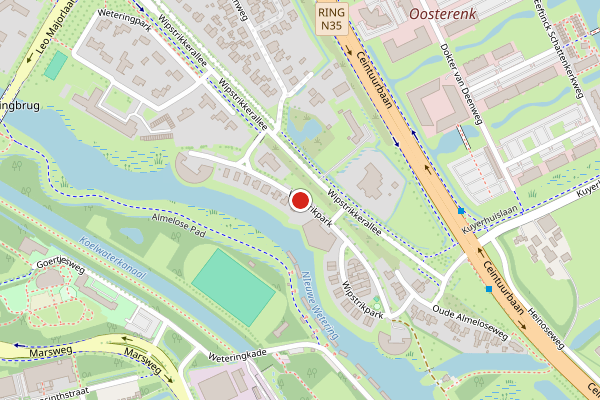 Brandweer-melding op Wipstrikpark, Zwolle op 2 juli, kaart-overzicht