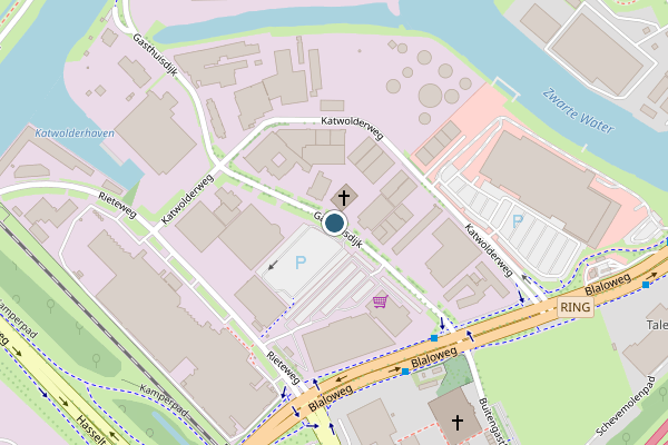 Politie-melding op Gasthuisdijk, Zwolle op 3 juli, kaart-overzicht