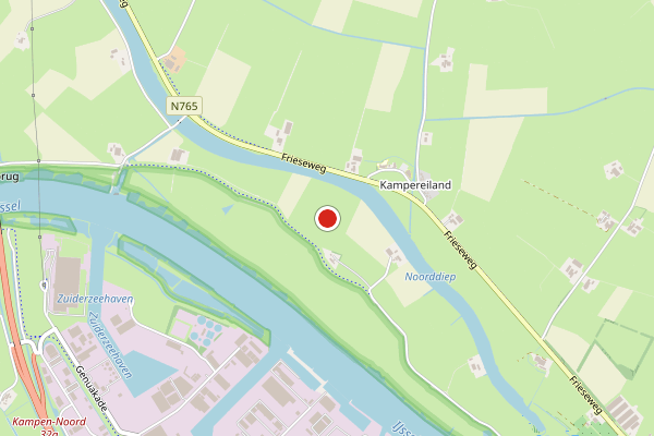 Brandweer-melding op Buitendi, Kampen op 6 juli, kaart-overzicht