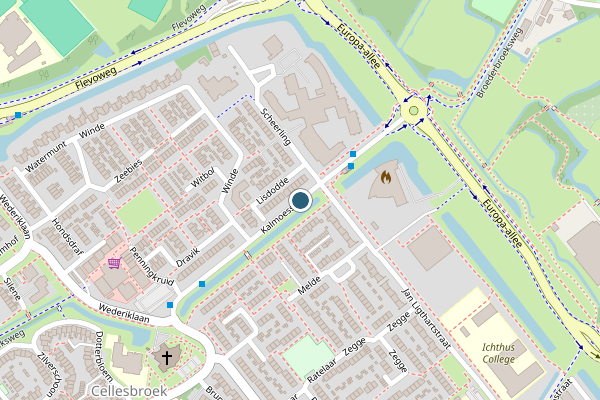 Politie-melding op Kalmoessingel, Kampen op 7 juli, kaart-overzicht