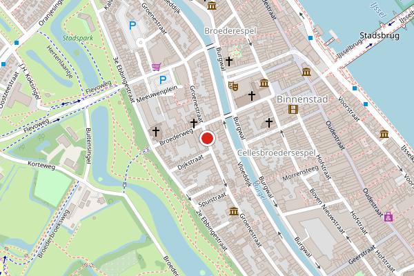 Brandweer-melding op Groenestraat, Kampen op 10 juli, kaart-overzicht