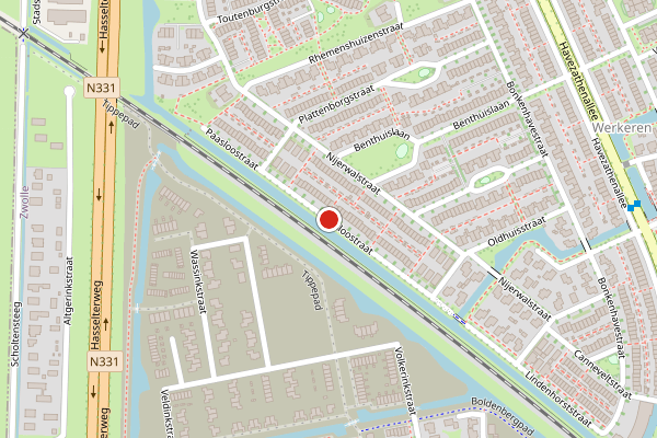 Brandweer-melding op Paasloostraat, Zwolle op 11 juli, kaart-overzicht