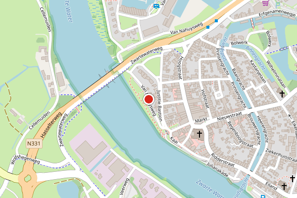 Brandweer-melding op van Nahuysweg, Hasselt op 12 juli, kaart-overzicht