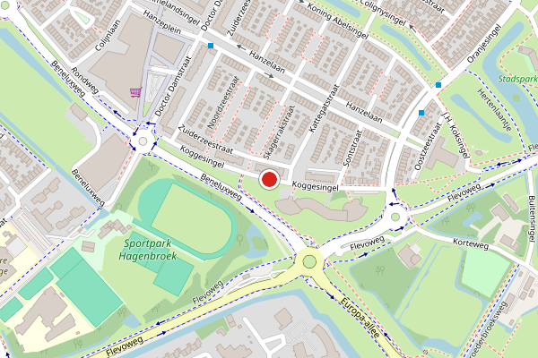 Brandweer-melding op Koggesingel, Kampen op 12 juli, kaart-overzicht