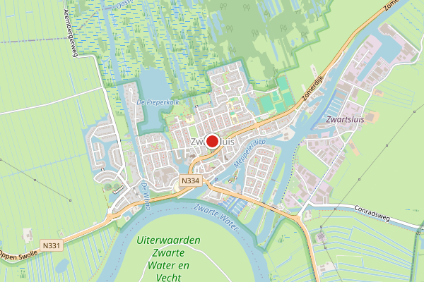 Brandweer-melding op Zwartsluis op 13 juli, kaart-overzicht