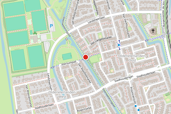 Brandweer-melding op Steenweteringpad, Zwolle op 14 juli, kaart-overzicht