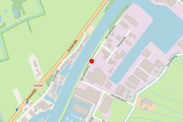 Brandweer-melding op De Kalkovens, Zwartsluis op 23 juli, kaart-overzicht