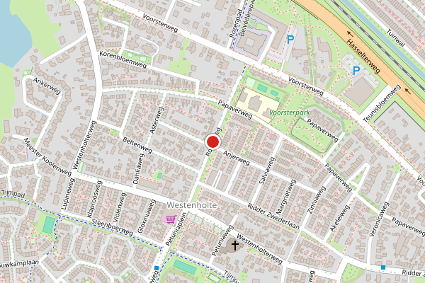 Brandweer-melding op Rozenweg, Zwolle op 24 juli, kaart-overzicht