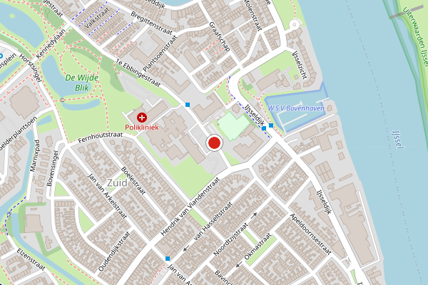 Brandweer-melding op Engelenbergplantsoen, Kampen op 27 juli, kaart-overzicht