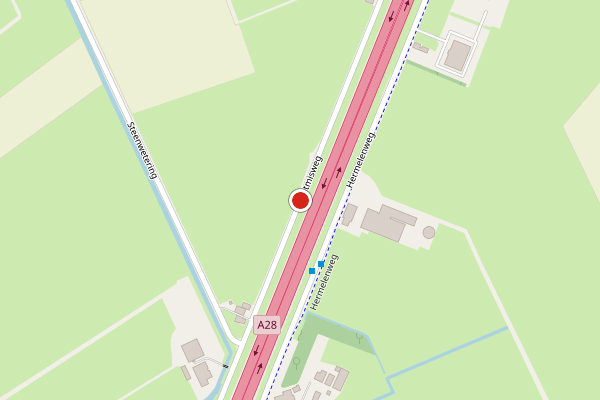 Brandweer-melding op Lichtmisweg, Zwolle op 27 juli, kaart-overzicht