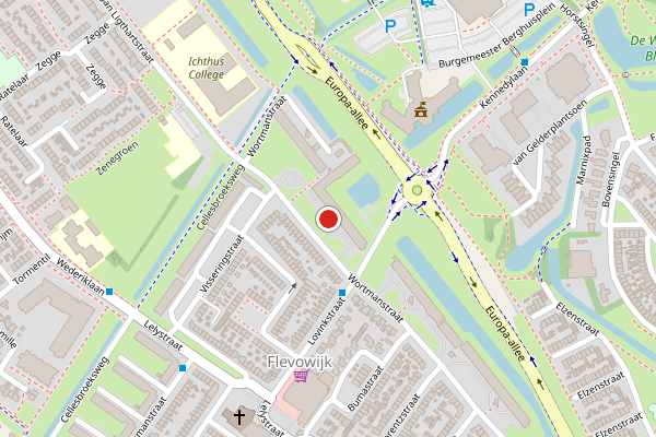 Brandweer-melding op Wortmanstraat, Kampen op 28 juli, kaart-overzicht
