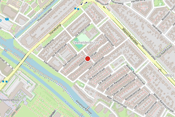 Brandweer-melding op Heemskerckstraat, Zwolle op 28 juli, kaart-overzicht