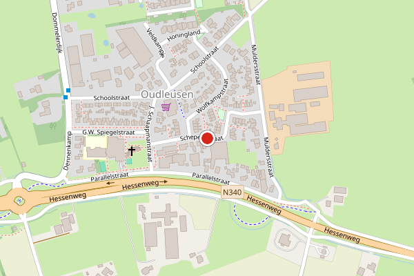 Brandweer-melding op Schepersstraat, Dalfsen op 29 juli, kaart-overzicht
