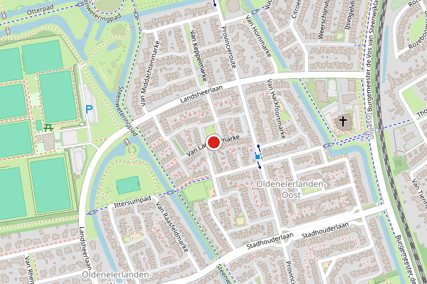 Brandweer-melding op Van Langelomarke, Zwolle op 30 juli, kaart-overzicht