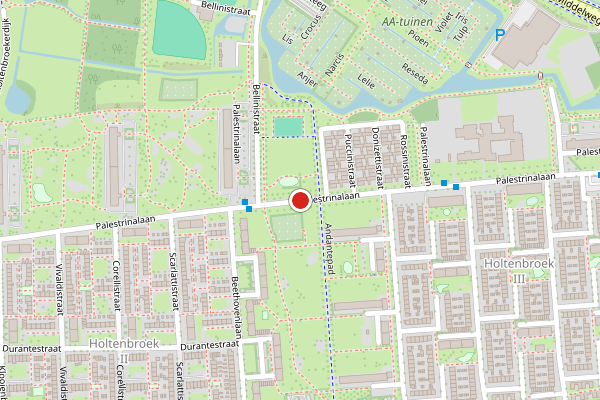 Brandweer-melding op Palestrinalaan, Zwolle op 2 augustus, kaart-overzicht