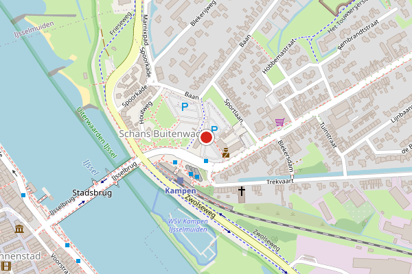 Brandweer-melding op Stationsplein, Kampen op 3 augustus, kaart-overzicht
