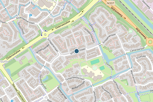 Politie-melding op Schepenenlaan, Zwolle op 3 augustus, kaart-overzicht