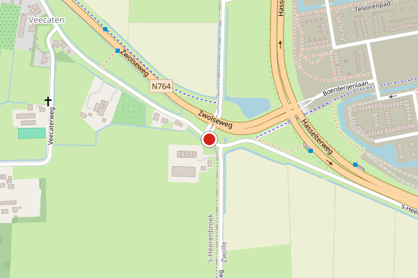Brandweer-melding op Scholtensteeg, 's-Heerenbroek op 4 augustus, kaart-overzicht