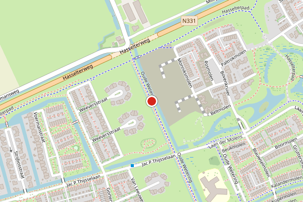 Brandweer-melding op Oude Wetering, Zwolle op 5 augustus, kaart-overzicht