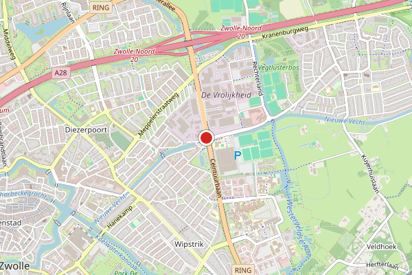 Brandweer-melding op Gantel Gein, Zwolle op 6 augustus, kaart-overzicht