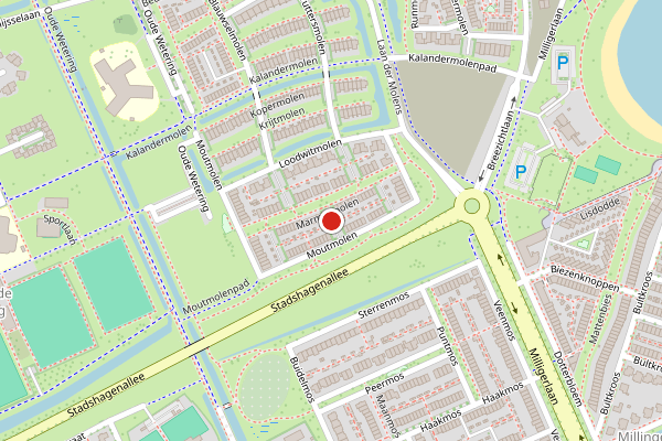 Brandweer-melding op Moutmolen, Zwolle op 6 augustus, kaart-overzicht