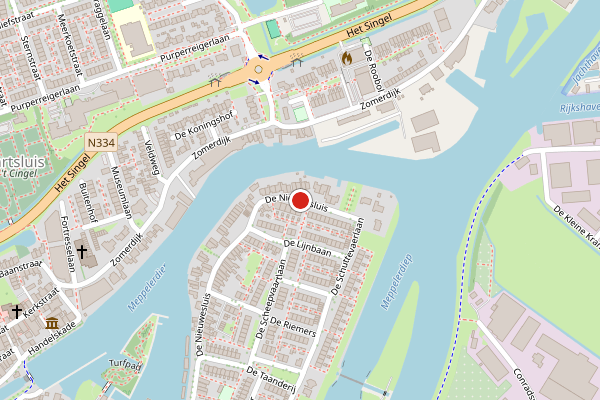 Brandweer-melding op De Nieuwesluis, Zwartsluis op 24 mei, kaart-overzicht