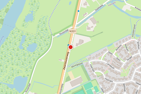 Brandweer-melding op Zwartsluizerweg, Hasselt op 16 mei, kaart-overzicht