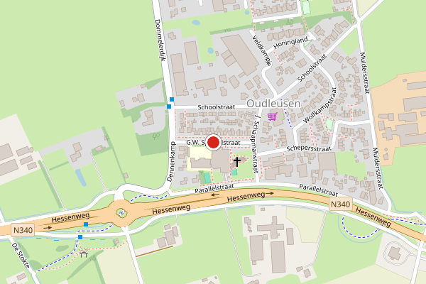 Brandweer-melding op G.W.Spiegelstraat, Dalfsen op 20 mei, kaart-overzicht