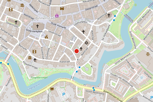 Brandweer-melding op Schoutenstraat, Zwolle op 3 juni, kaart-overzicht