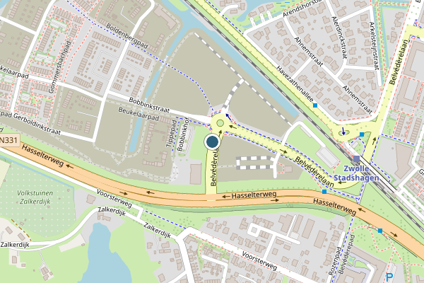 Politie-melding op Belvederelaan, Zwolle op 4 juni, kaart-overzicht