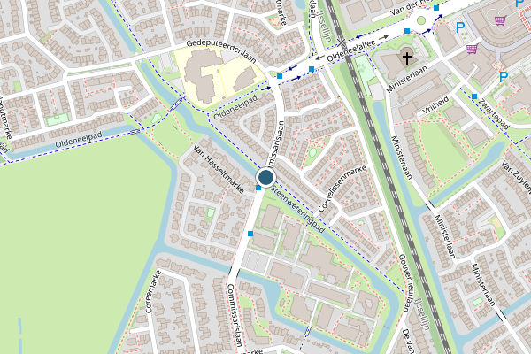 Politie-melding op Commissarislaan, Zwolle op 11 juni, kaart-overzicht