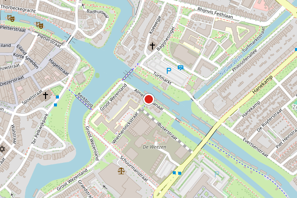 Brandweer-melding op Almelose Kanaal, Zwolle op 11 juni, kaart-overzicht