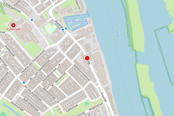 Brandweer-melding op IJsseldijk, Kampen op 11 juni, kaart-overzicht