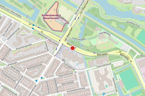 Brandweer-melding op Marsweg, Zwolle op 12 juni, kaart-overzicht