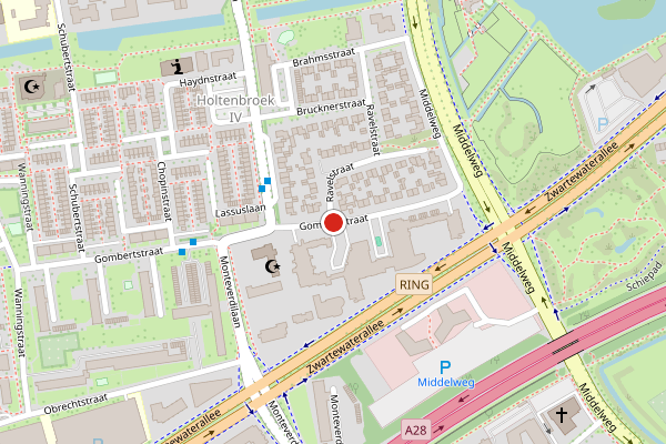 Brandweer-melding op Gombertstraat, Zwolle op 14 juni, kaart-overzicht