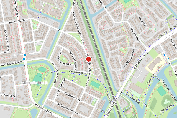 Brandweer-melding op De van der Schuerenmarke, Zwolle op 14 juni, kaart-overzicht
