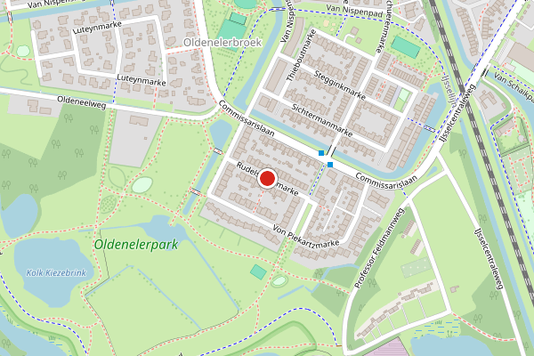 Brandweer-melding op Rudelsheimmarke, Zwolle op 20 juni, kaart-overzicht