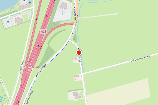 Brandweer-melding op Nieuwendijk, Zwolle op 20 juni, kaart-overzicht