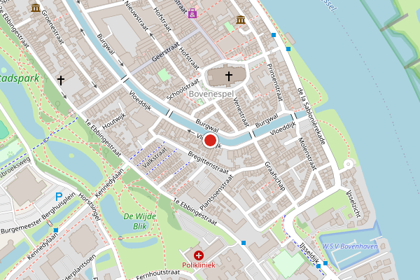 Brandweer-melding op Vloeddijk, Kampen op 19 juni, kaart-overzicht