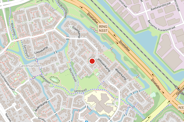 Brandweer-melding op Jellissenkamp, Zwolle op 21 juni, kaart-overzicht