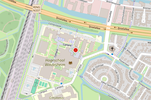 Brandweer-melding op Campus, Zwolle op 21 juni, kaart-overzicht