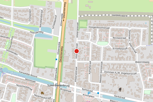 Brandweer-melding op Vilstersestraat, Lemelerveld op 21 juni, kaart-overzicht